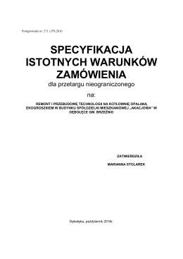 SPECYFIKACJA ISTOTNYCH WARUNK&Oacute;W ZAM&Oacute;WIENIA