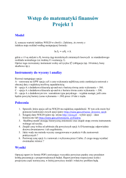 Wstęp do matematyki finansów Projekt 1 Model