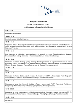 Program Gali Klastrów_25.10.2016
