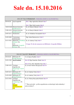 Plan wykładów CIBnS II 15 10 2016