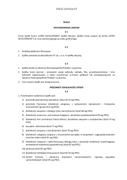 Statut Elpro Development S.A.