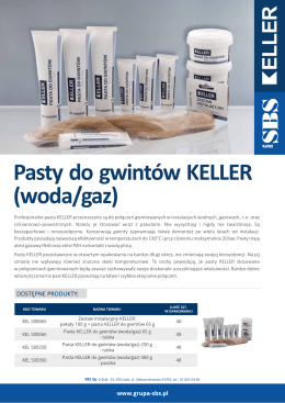 Pasty do gwintów KELLER.cdr