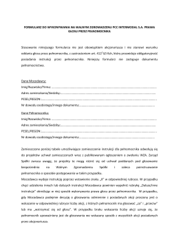 Formularz do wykonywania prawa głosu przez