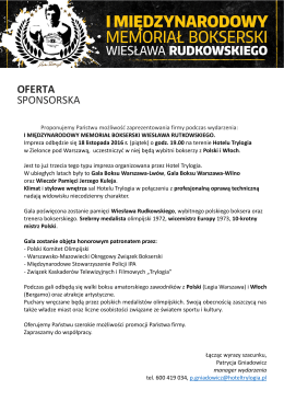 OFERTA DLA SPONSORÓW