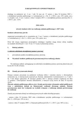 Zarząd powiatu kwidzyńskiego ogłasza otwarty konkurs ofert na