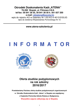 informator - studia podyplomowe KPSW 2016/2017