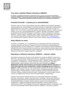 Trzy lata z tytułem Miasta Literatury UNESCO Literki – nowa odsłona