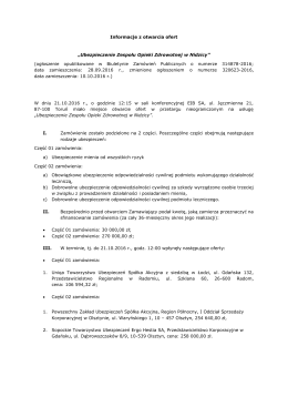 Informacje z otwarcia ofert
