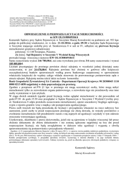 Zobacz opis w PDF - Komornik Szczytno