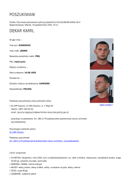 Generuj PDF - Poszukiwani