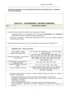 specyfikacja techniczna wybranych prac