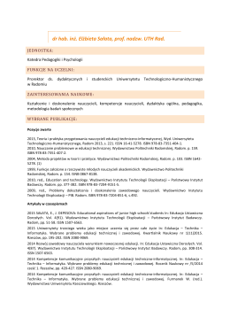 dr hab. Elżbieta Sałata, prof. UTH