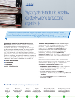 Wykorzystanie rachunku kosztów do efektywnego
