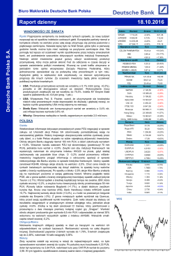 Raport dzienny - Biuro Maklerskie Deutsche Bank Polska