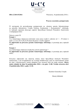 DBA-2/240-45/2016 Warszawa, 18 października 2016 r. Wszyscy