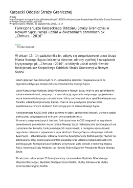 Generuj PDF z tej stronie - Karpacki Oddział Straży Granicznej