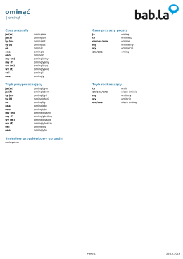 Polnisch conjugation - ominÄ–Ä