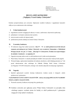 REGULAMIN KONKURSU &bdquo;Najlepszy Uczeń