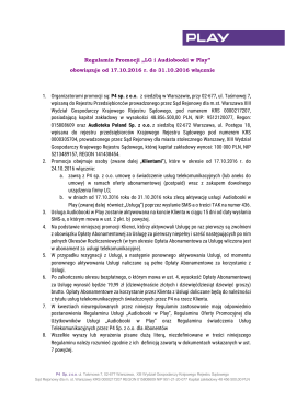 Regulamin Promocji &bdquo;LG i Audiobooki w Play&rdquo; obowiązuje od 17.10