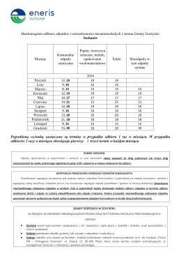 Harmonogram odbioru dla wsi……