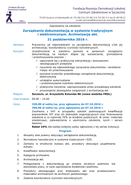 Opis szkolenia