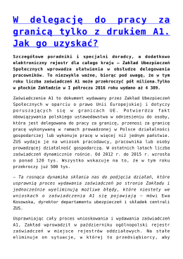 W delegację do pracy za granicą tylko z drukiem A1. Jak go uzyskać?