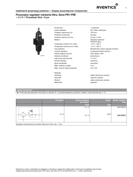 Precyzyjny regulator ciśnienia filtra, Seria PR1-FRE