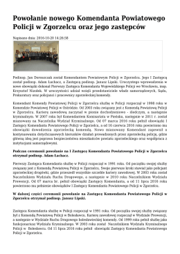 Powołanie nowego Komendanta Powiatowego Policji w Zgorzelcu