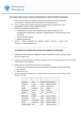 lista studentów, którzy otrzymali zgodę na przeniesienie do innych