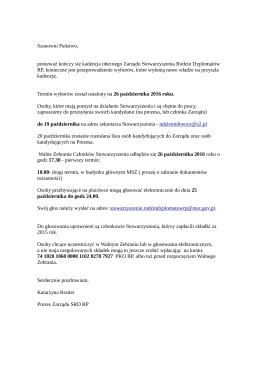 list Prezes SRDRP w sprawie wybor&oacute;w