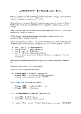 &bdquo;JONASZ 2017&rdquo; &ndash; EWANGELIA ŚW. JANA
