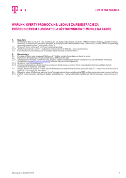 bonus za rejestrację za POśrednictWem kuriera