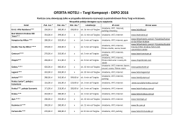 OFERTA HOTELI &ndash; Targi Kompozyt - EXPO 2016