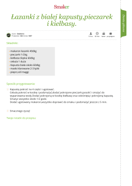 Łazanki z białej kapusty,pieczarek i kiełbasy.