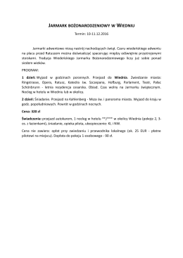 JARMARK BOŻONARODZENIOWY W WIEDNIU