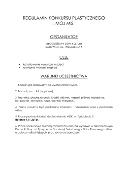 regulamin konkursu plastycznego - MDK Katowice ul. Tysiąclecia 5