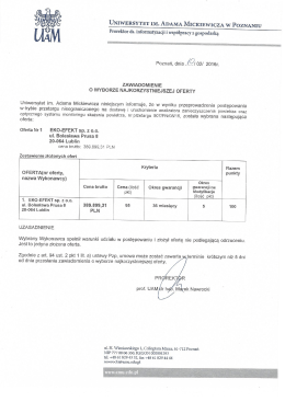 UNIWERSYTET IM. ADAMA MICKIEWICZA w POZNANIU