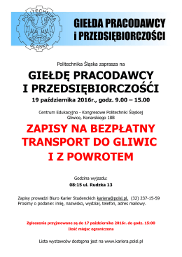 giełdę pracodawcy i przedsiębiorczośći zapisy na bezpłatny