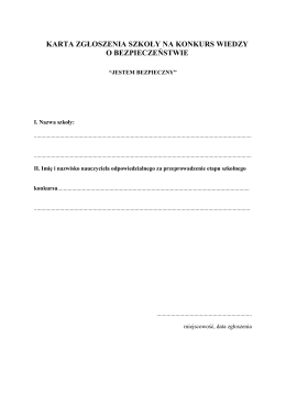 Formularz zgłoszenia.