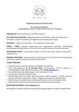 Regulamin konkursu informatycznego Prezentacja multimedialna z