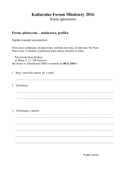 Karta zgłoszenia formy plastyczne - PDF