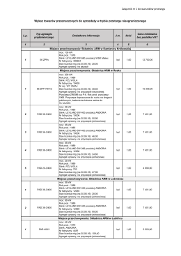 Nr 1 - wykaz towar&oacute;w przeznaczonych do sprzedaży w trybie