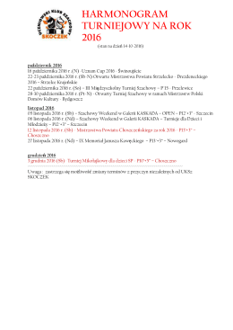 planowany udział w imprezach szachowych w 2016 r.