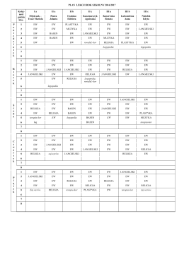 PLAN LEKCJI ROK SZKOLNY 2016/2017 Kolej