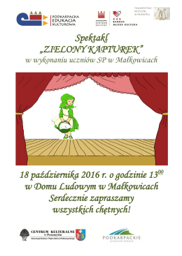 „ZIELONY KAPTUREK” 18 października 2016 r. o godzinie 13 w
