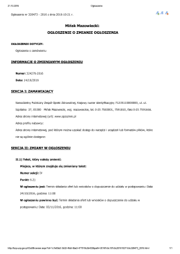 Ogłoszenie nr 328473 - 2016 z dnia 2016-10-21 r. Ogłoszenia