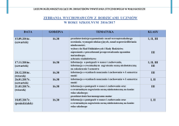 harmonogram spotkań z rodzicami
