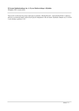 Olimpijka z Rio w naszej szkole. - II Liceum Ogólnokształcące im. A