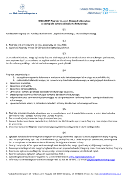 FORMULARZ ZGŁOSZENIA KANDYDATURY DO KONKURSU