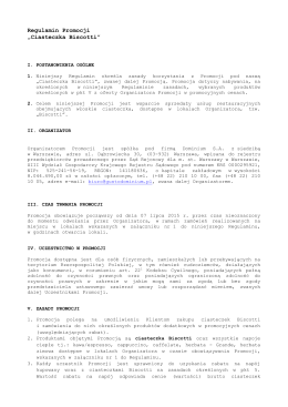 Regulamin Promocji &bdquo;Ciasteczka Biscotti&rdquo;
